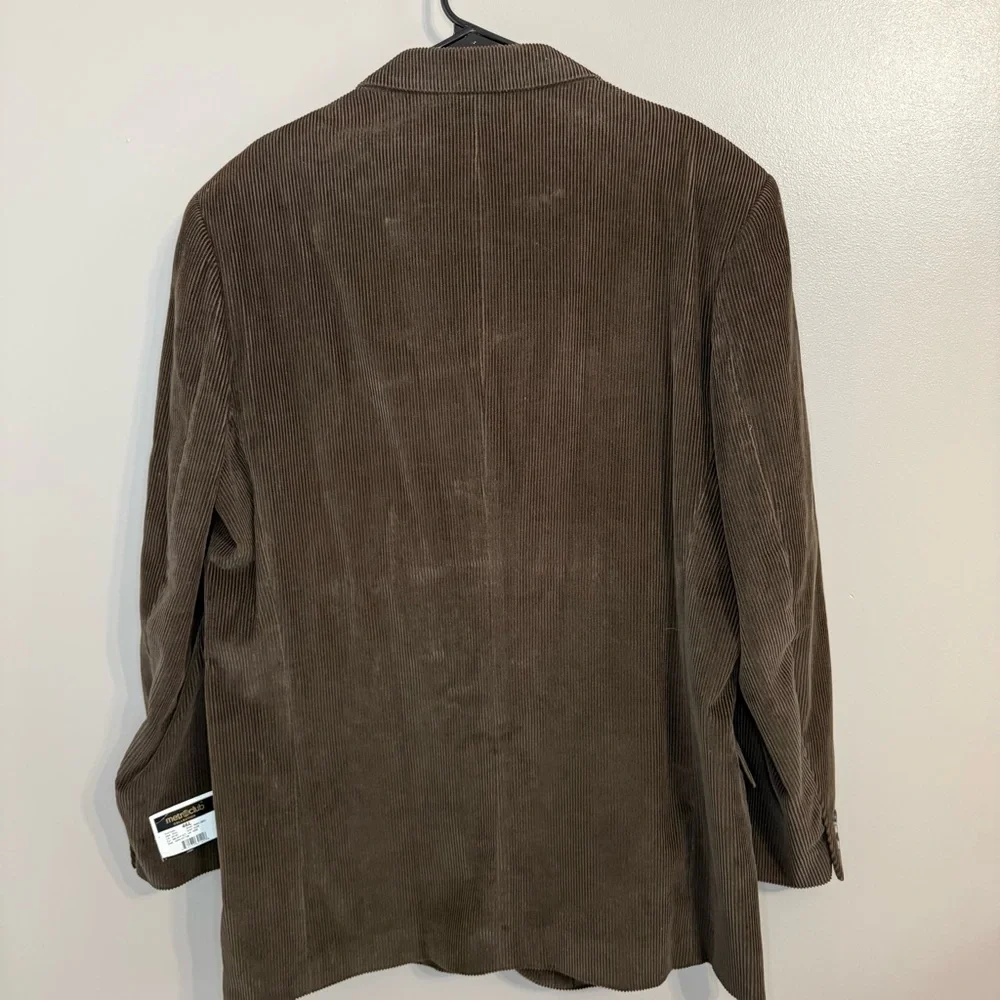 NWT Metro Club Collection Dark Brown Corduroy Blazer Academia Professor Mens 46L